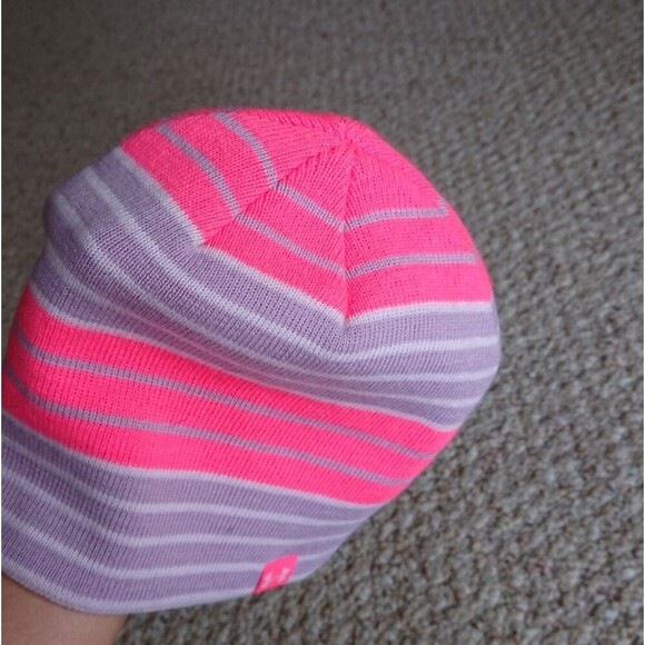 Under Armour Kids Striped Beanie - Pink and Purple size Youth - Picture 6 of 8